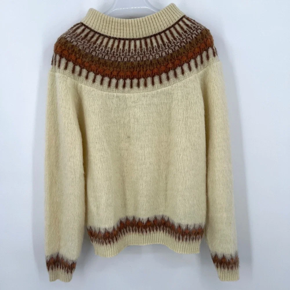 Men's Vintage 60s Sears Mohair Bohus Pullover Sweater Size M Cabincore Retro